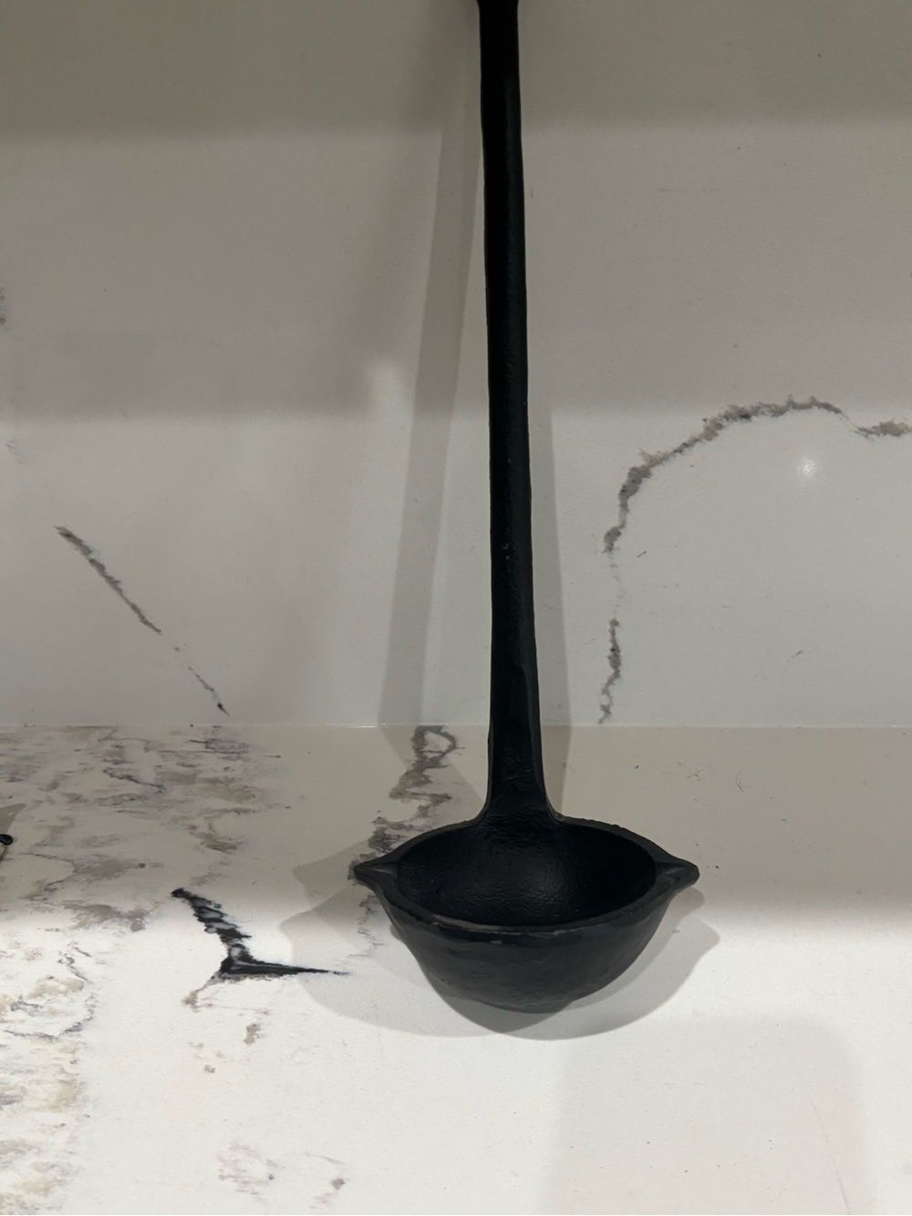 Black Cast Iron Serving Ladle - Classic Kitchen Tool